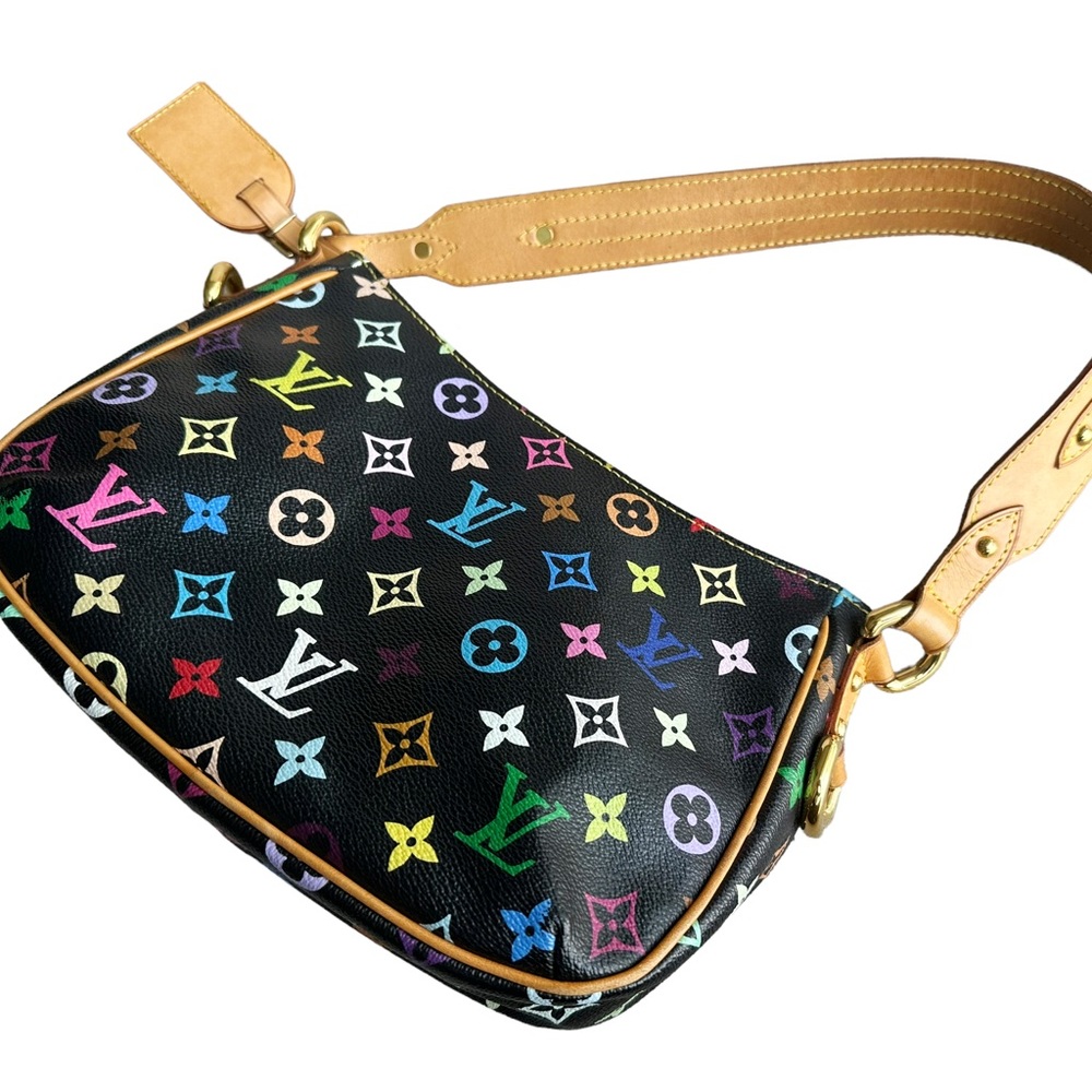 Authentic💕 Louis Vuitton PM shoulder bag black noir multicolor - Picture 9 of 14